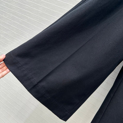 Loewe Wide-leg Straight-leg Pants Black Cotton