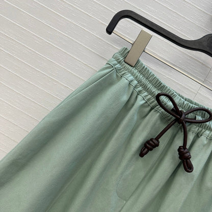 Loewe Wide-leg Straight-leg Pants Green Cotton