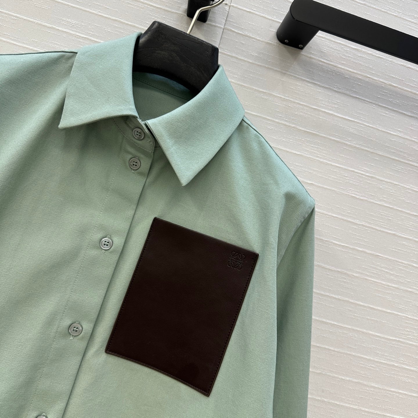 Loewe  A-line Denim Shirt Jacket Green Cotton