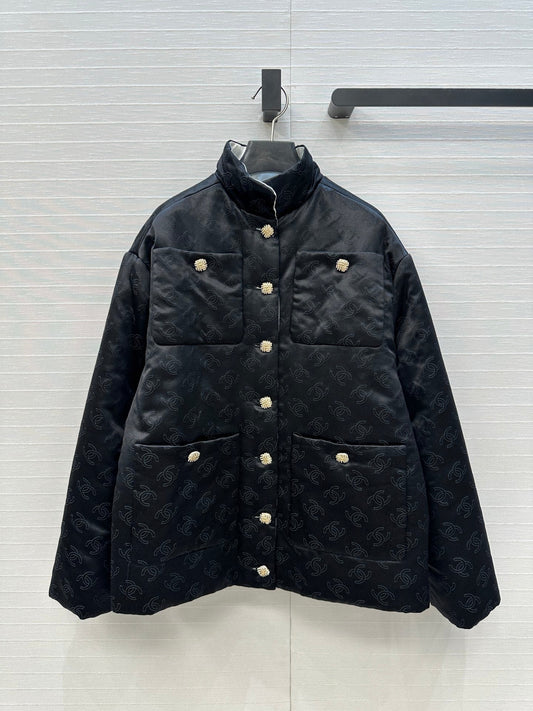 CC 25 H-shaped Jacket Black Cotton Silk