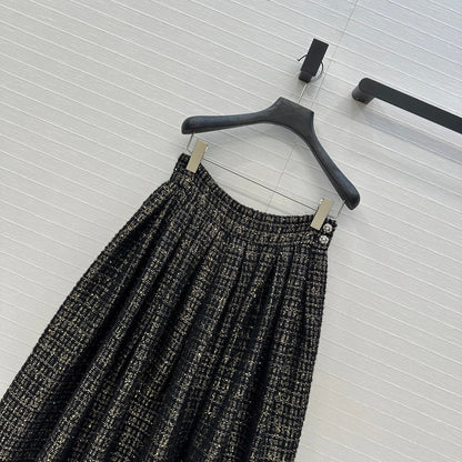 CC 25 Tweed Skirt Black Wool Polyamide
