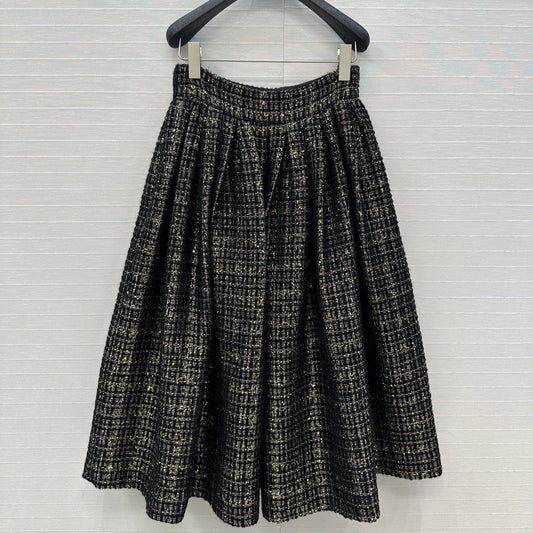 CC 25 Tweed Skirt Black Wool Polyamide