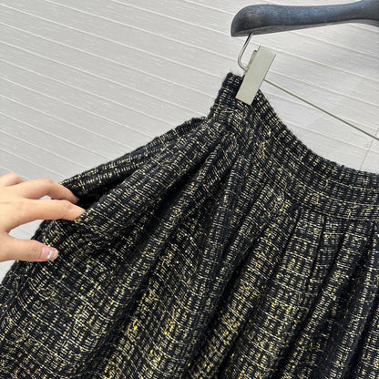 CC 25 Tweed Skirt Black Wool Polyamide