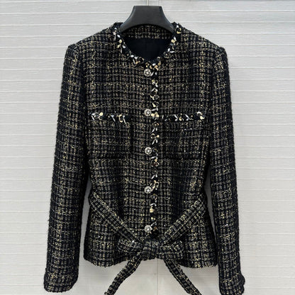 CC 25 Tweed Jacket Black Wool Polyamide