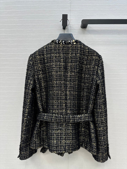 CC 25 Tweed Jacket Black Wool Polyamide