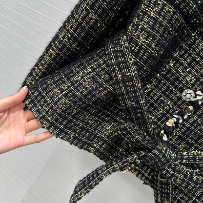 CC 25 Tweed Jacket Black Wool Polyamide