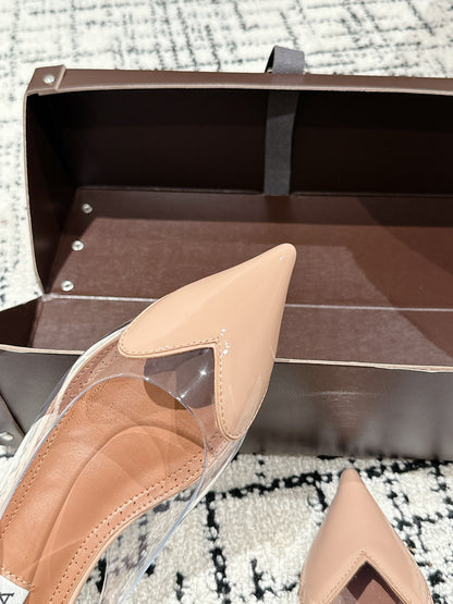 alaia slingbacks flat optic beige heart lambskin