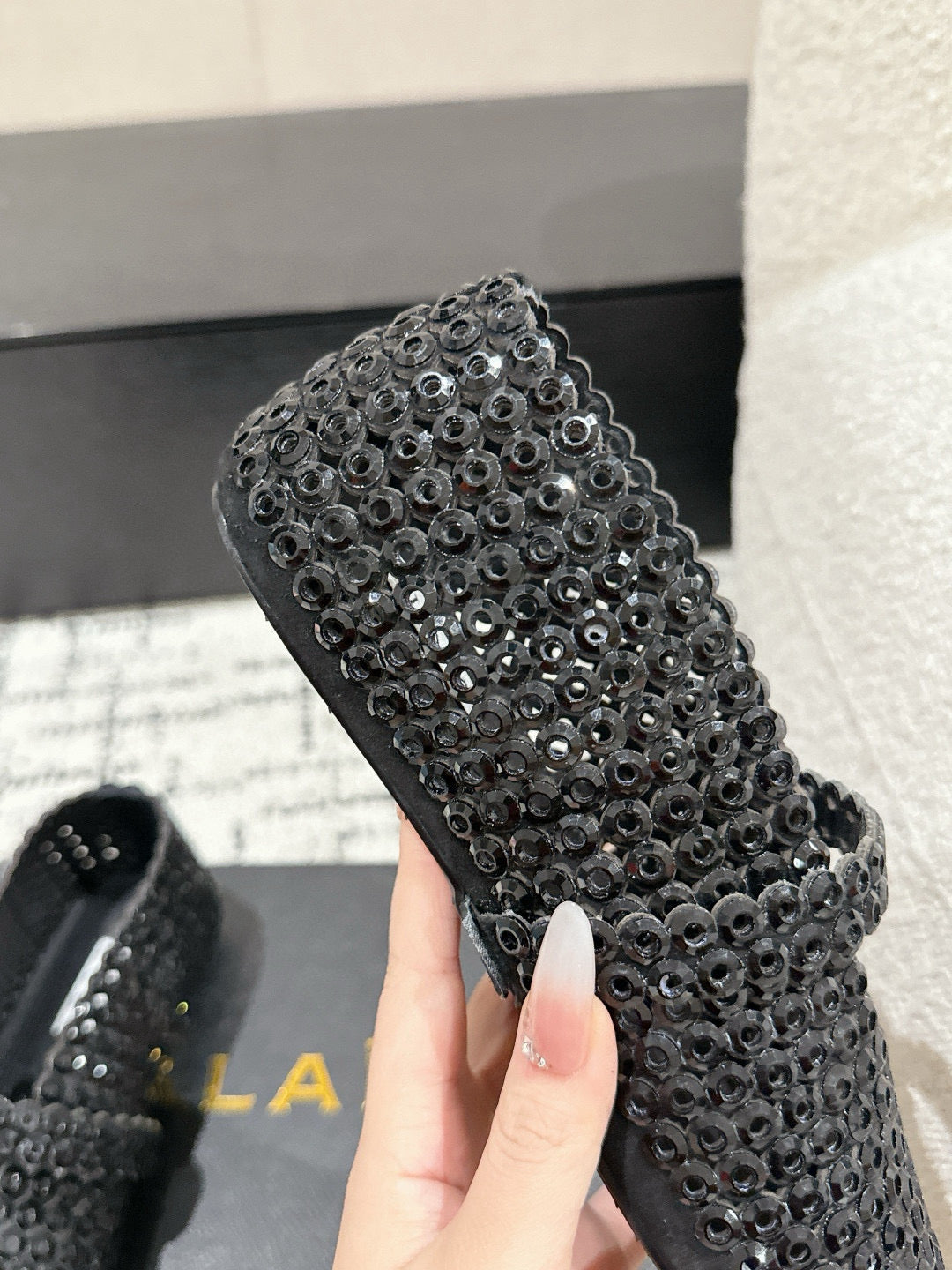 Alaia 25 Embellished Mary Jane Flats Black Suede  293178