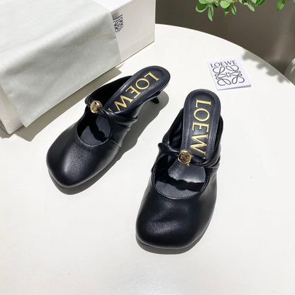 Loewe 25 Pebble Mule Black Lambskin