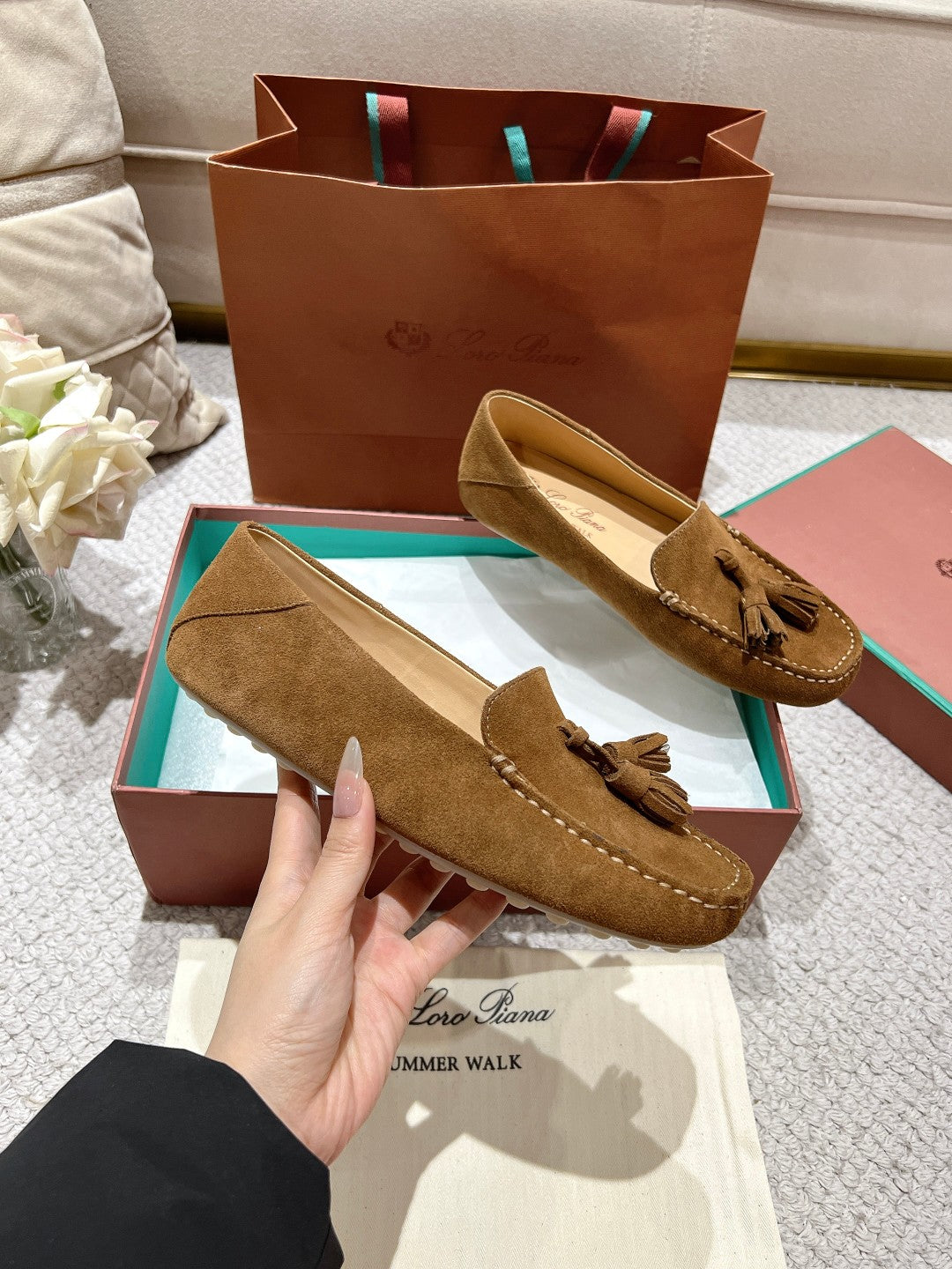 LP Dot sole walk mocassin Copper Brown  Suede 215001