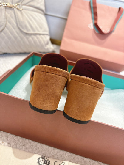 LP 25C Summer Charms Mules 55MM Kyoto Orange Suede 215032