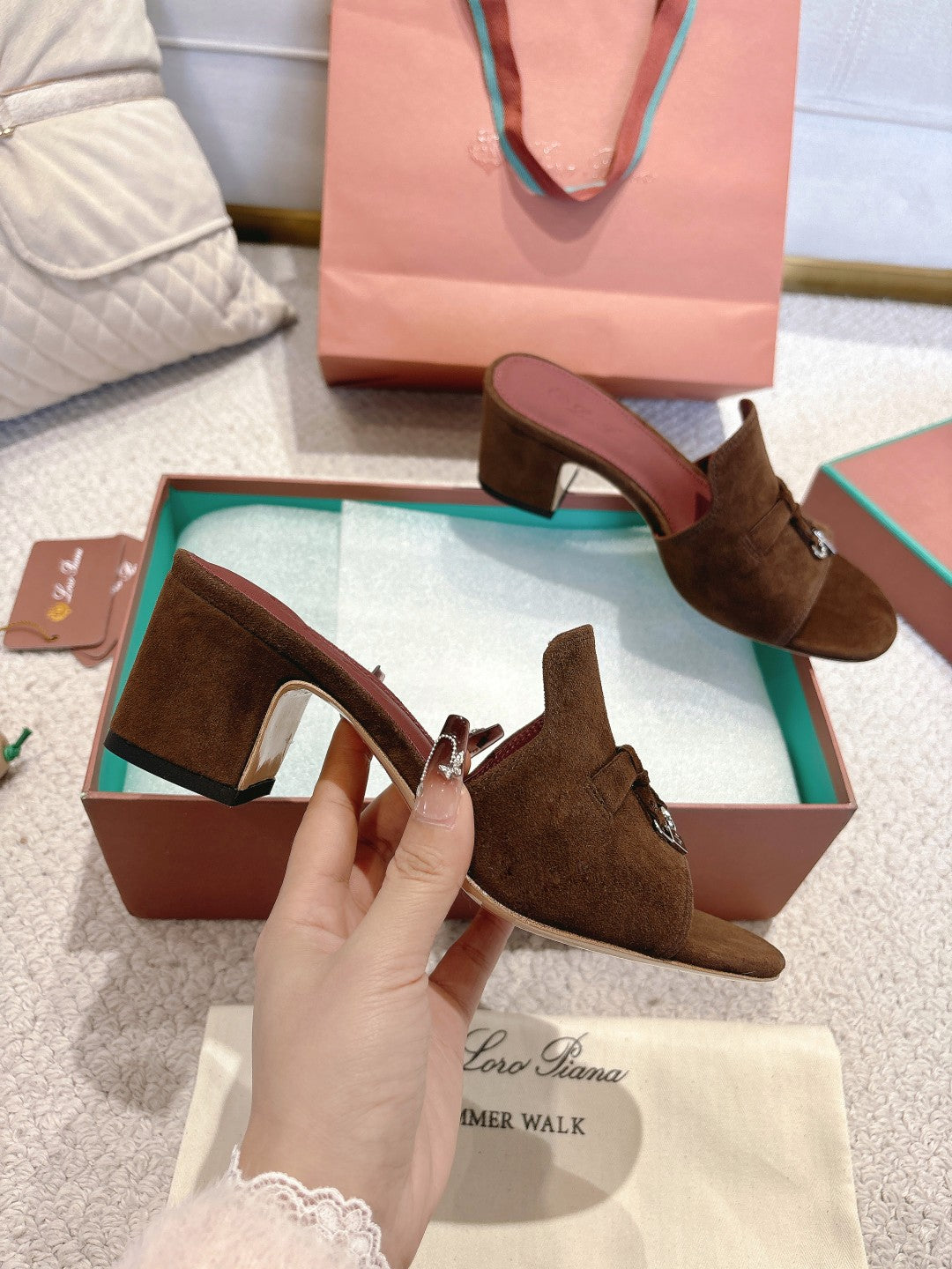 LP 25C Summer Charms Mules 55MM Brown Suede 215029