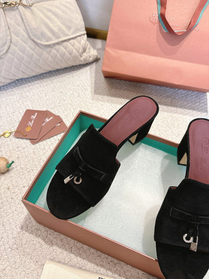 LP 25C Summer Charms Mules 55MM Black Suede 215027