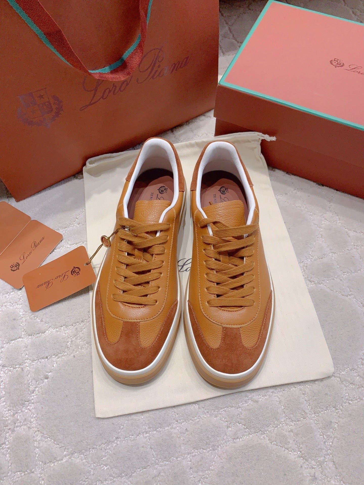 LP sneaker unisex style brown sheepskin mix suede 382664