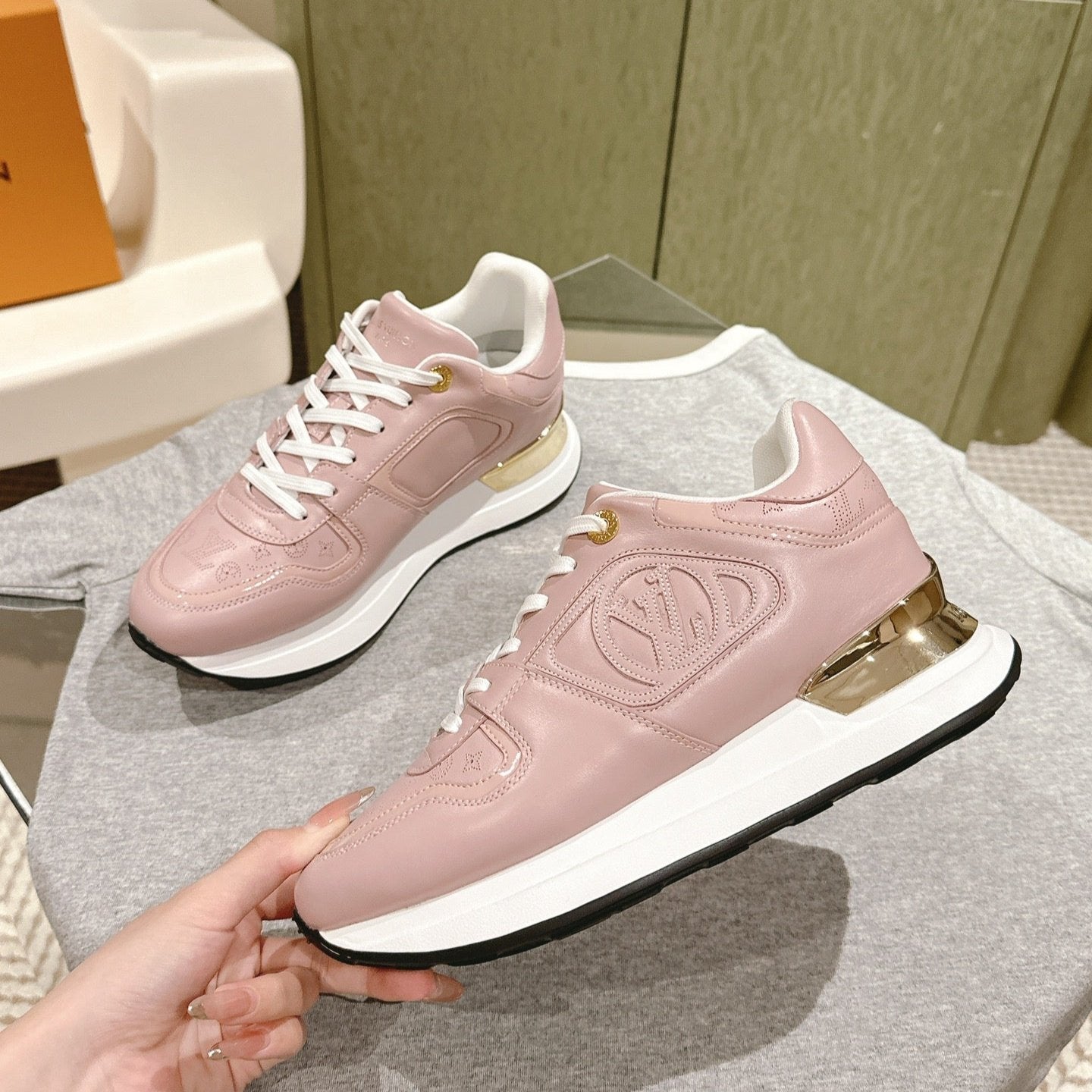 LV Neo Run Away Sneaker 50mm Rose Quartz Cowhide