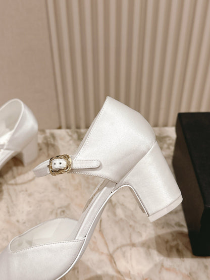 CC 25 Mary Jane Heels Silk and Sheepskin 267845