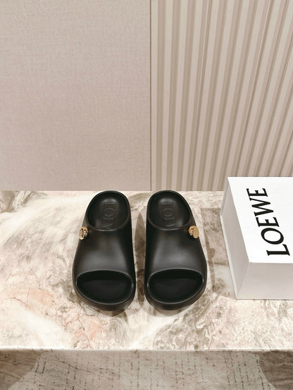 Loewe Foam Pebble Slide Black Rubber 306796