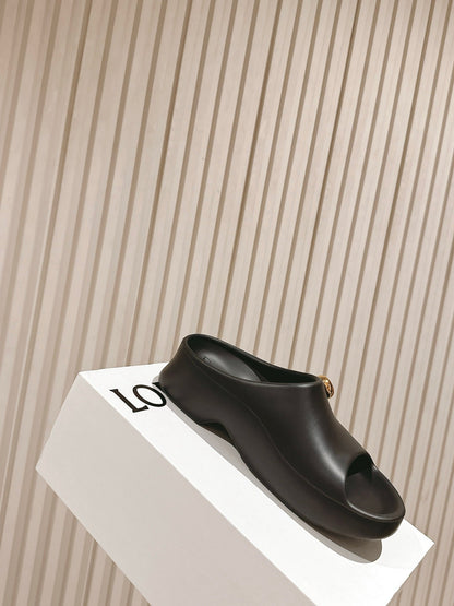 Loewe Foam Pebble Slide Black Rubber 306796