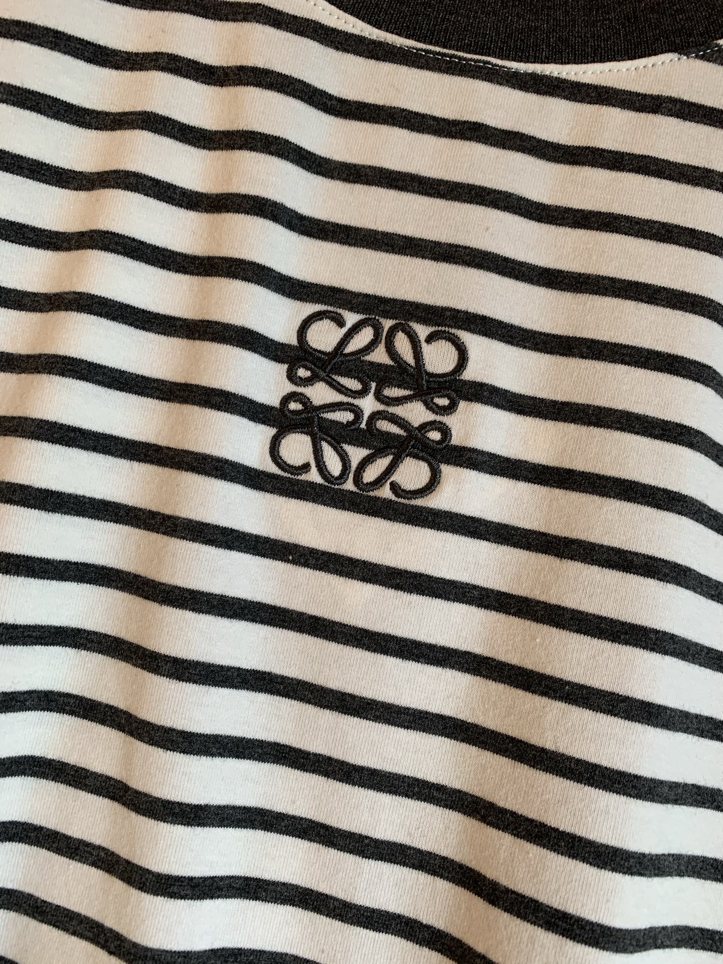 Loewe Short Sleeved T-shirt White mix Black Cotton