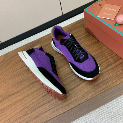 LP Week End Walk Sneaker In Purple Mix Black Denim Fabric And Sudede 984390