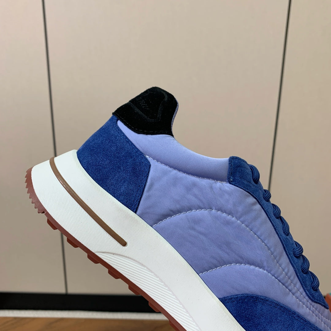 LP Week End Walk Sneaker In Could Blue Mix Blue Denim Fabric And Sudede  984386