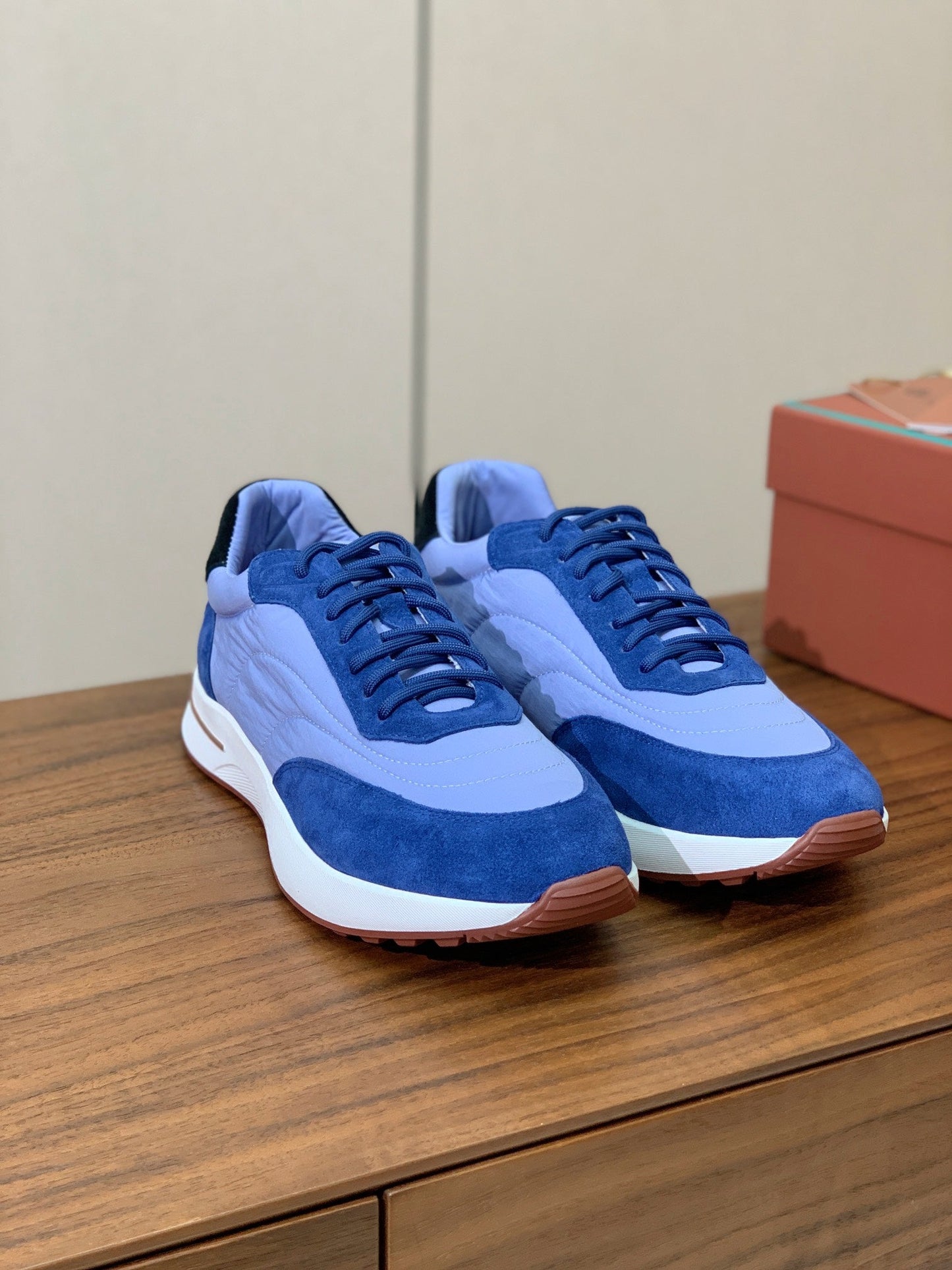 LP Week End Walk Sneaker In Could Blue Mix Blue Denim Fabric And Sudede  984386