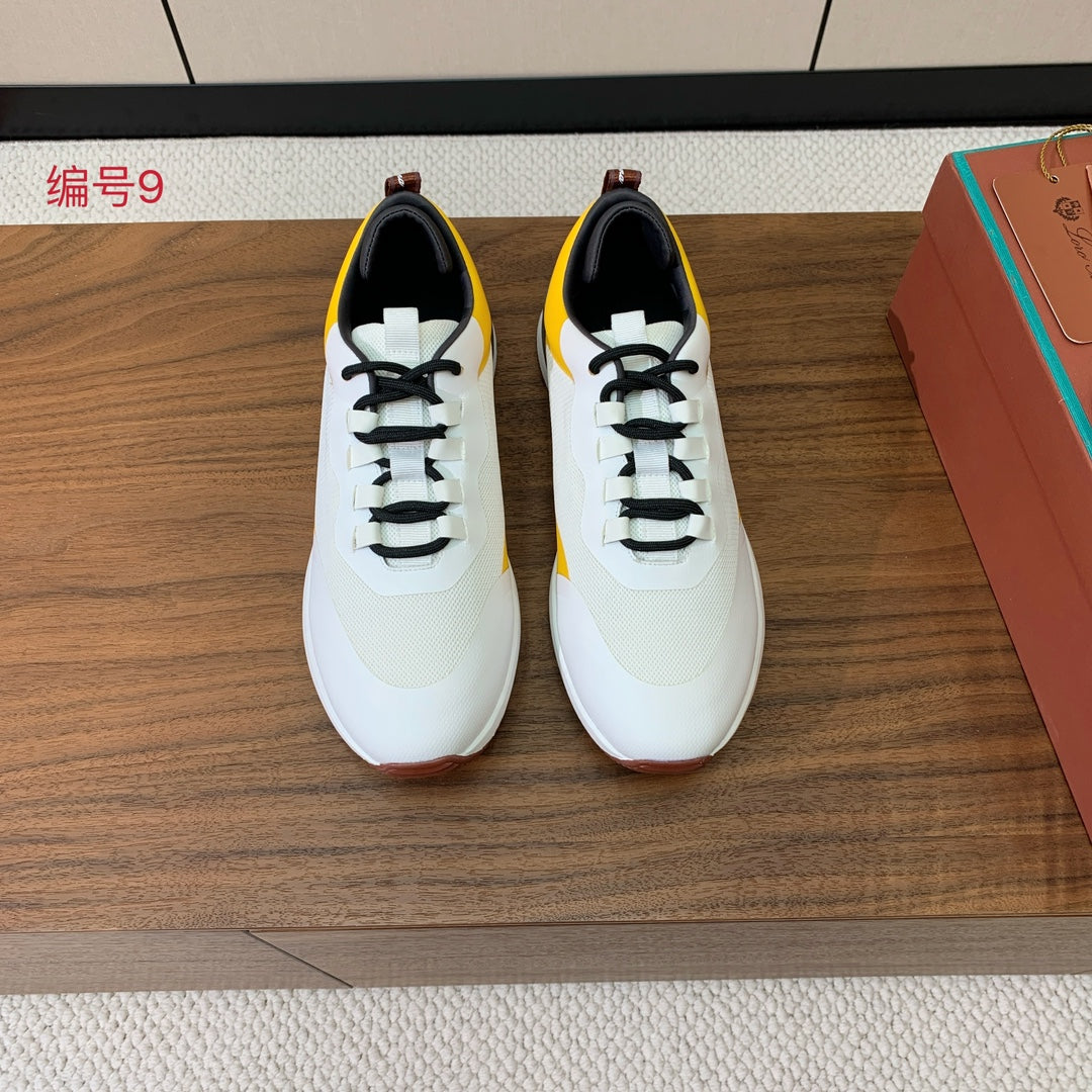 LP Week-End Walk Sneaker In White Mix Black Yellow Mesh Fabric 984413