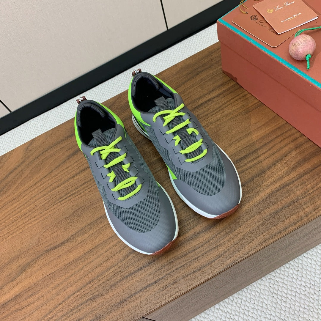 LP Week-End Walk Sneaker In Grey Mix Chartreuse Mesh Fabric 984410