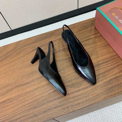 LP Rebecca Slingbacks 50mm In Black Cowhide 984365