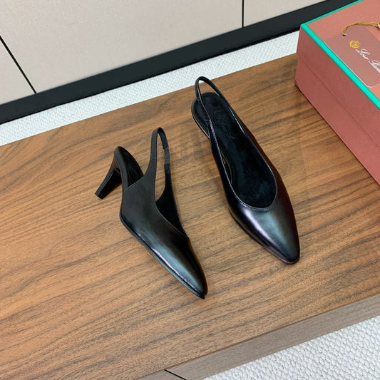 LP Rebecca Slingbacks 50mm In Black Cowhide 984365