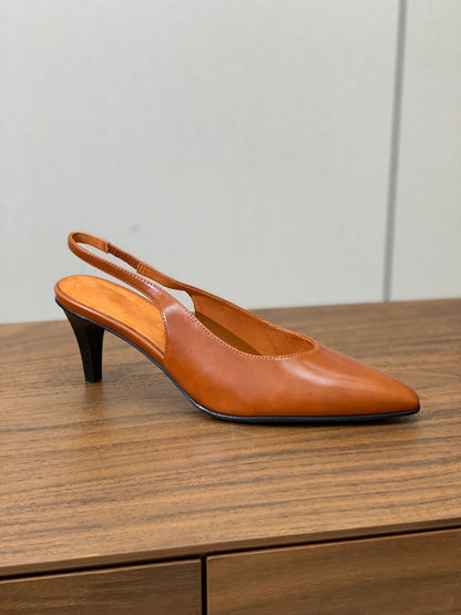 LP Rebecca Slingbacks 50mm In Caramel Cowhide  984366