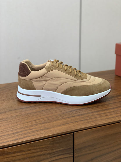 LP Week End Walk Sneaker In Dark Beige Mix Camel Denim Fabric And Sudede 984393