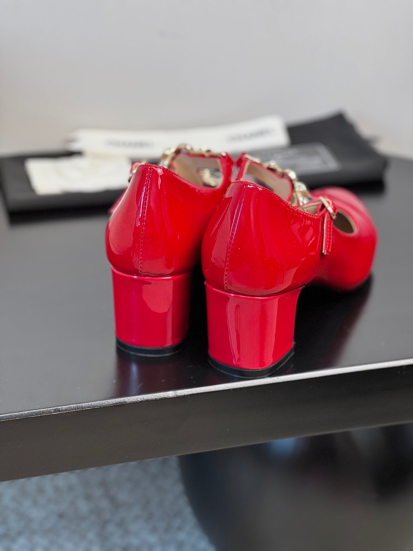 CC 25 Marry Jane Red Glossy Lambskin 329765