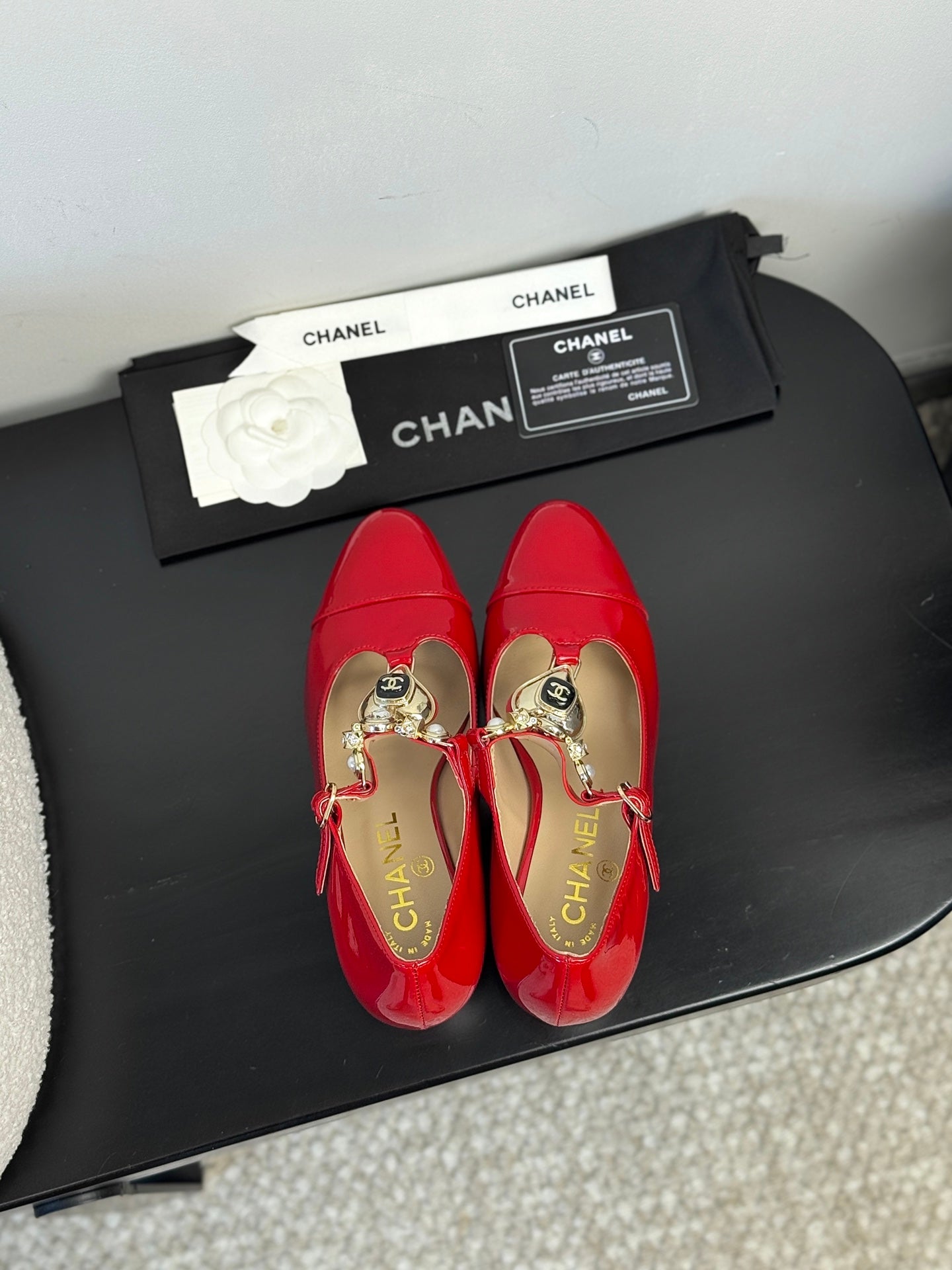 CC 25 Marry Jane Red Glossy Lambskin 329765