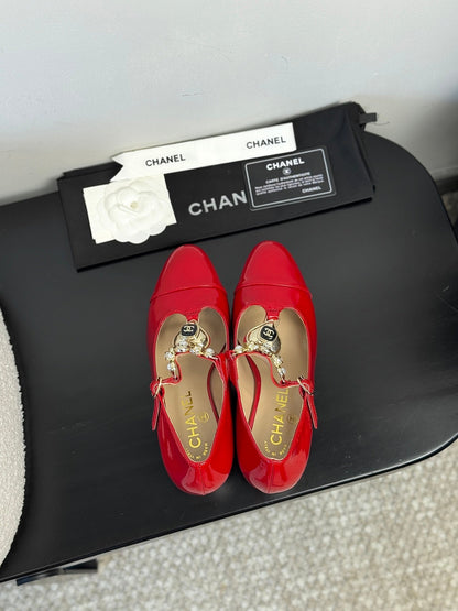 CC 25 Marry Jane Red Glossy Lambskin 329765