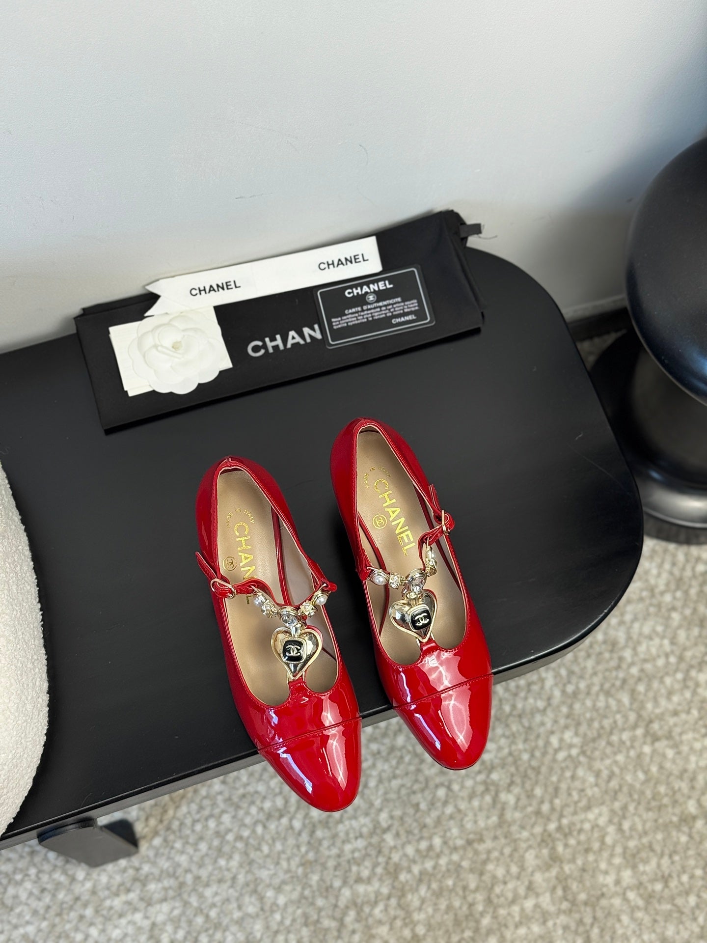 CC 25 Marry Jane Red Glossy Lambskin 329765