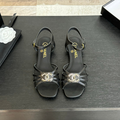CC 15mm Sandal Black Sheepskin 212924