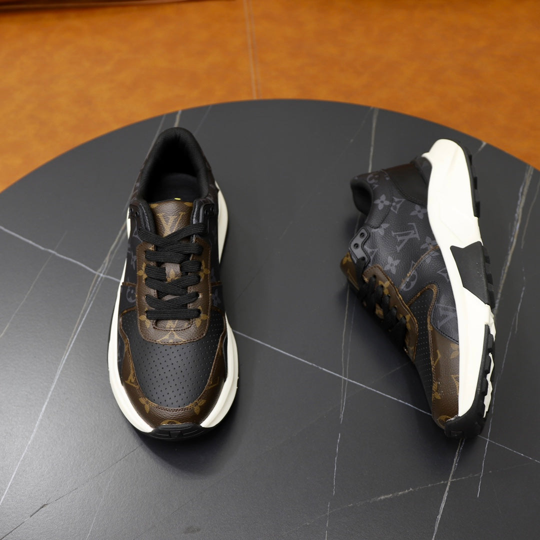 LV RUN AWAY SNEAKER BLACK AND CHOCOLATE BROWN