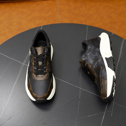 LV RUN AWAY SNEAKER BLACK AND CHOCOLATE BROWN
