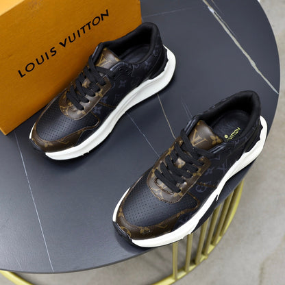 LV RUN AWAY SNEAKER BLACK AND CHOCOLATE BROWN