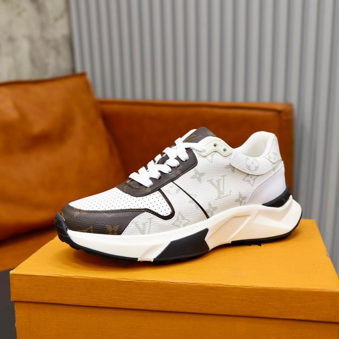 LV RUN AWAY SNEAKER WHITE AND CHOCOLATE BROWN