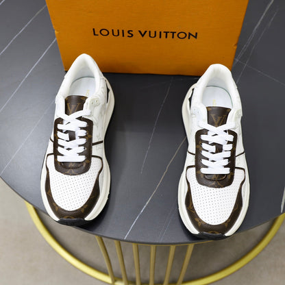 LV RUN AWAY SNEAKER WHITE AND CHOCOLATE BROWN