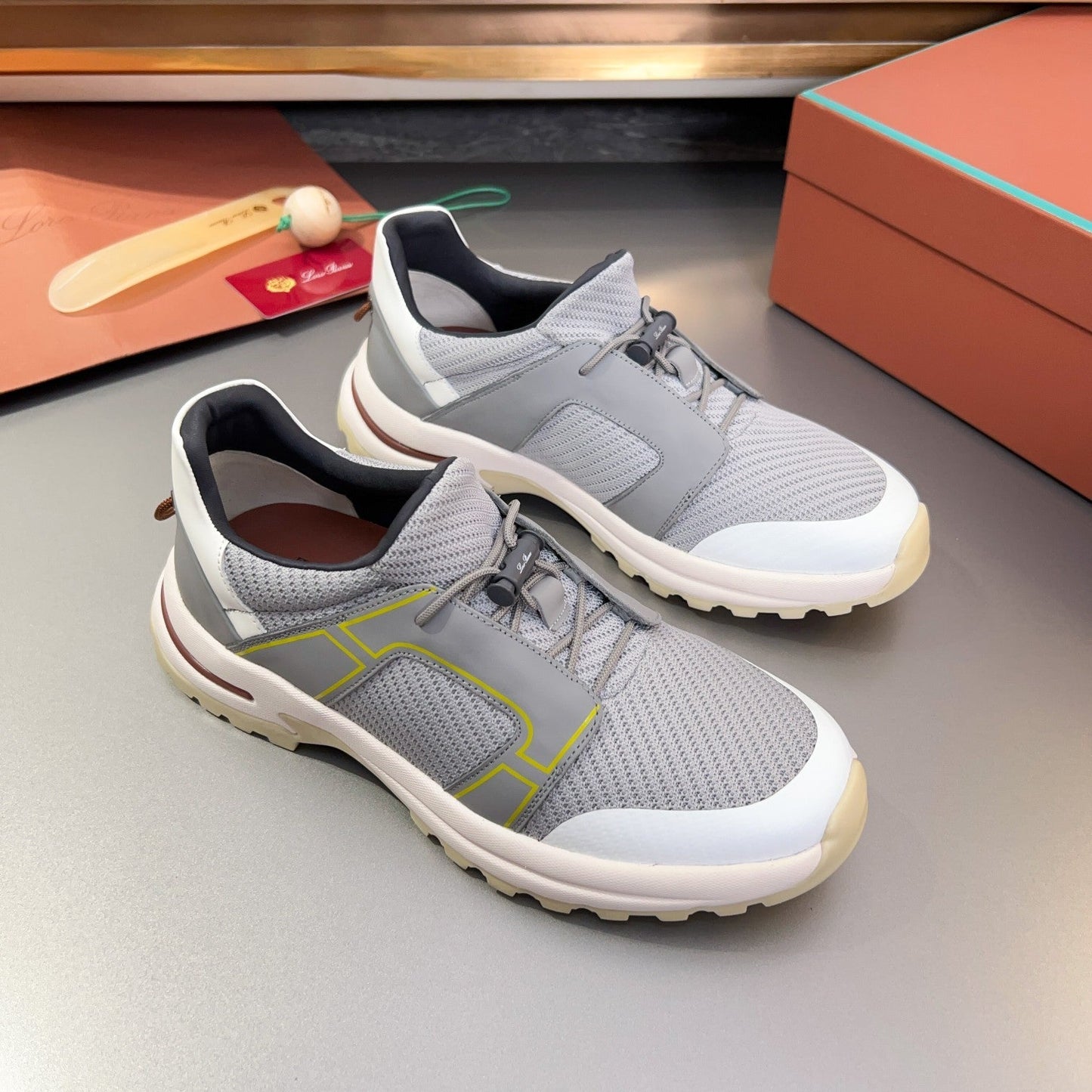 LP TRAIL HIKER WALK SNEAKER LIGHT GRAY MESH BREATHABLE