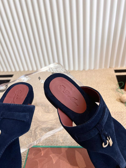 LP 25C Thong Slide Sandal Navy Blue Suede 208114