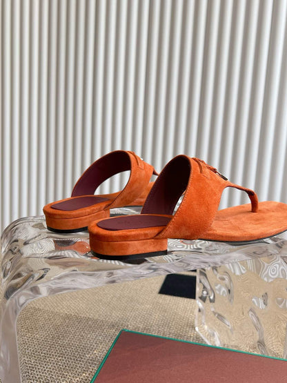 LP 25C Thong Slide Sandal  Kyoto Orange Suede 208110