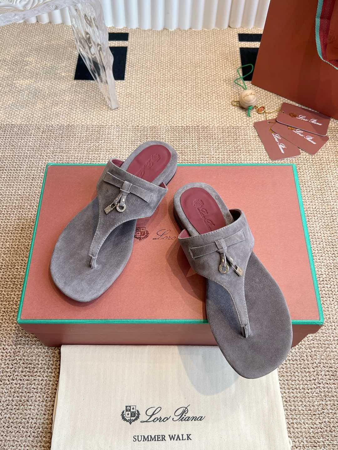 LP 25C Thong Slide Sandal Koala Brown Suede 208104