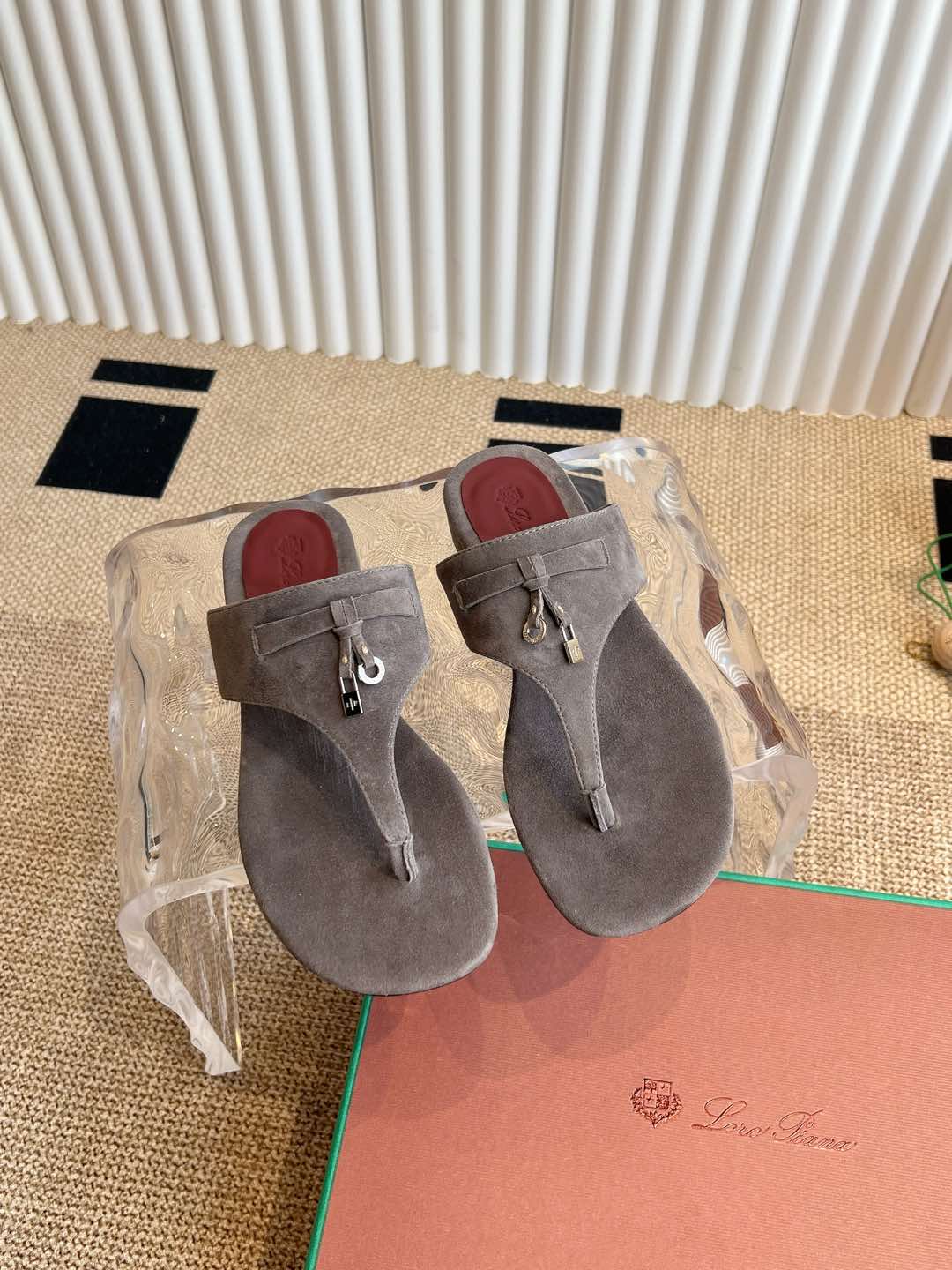 LP 25C Thong Slide Sandal Koala Brown Suede 208104