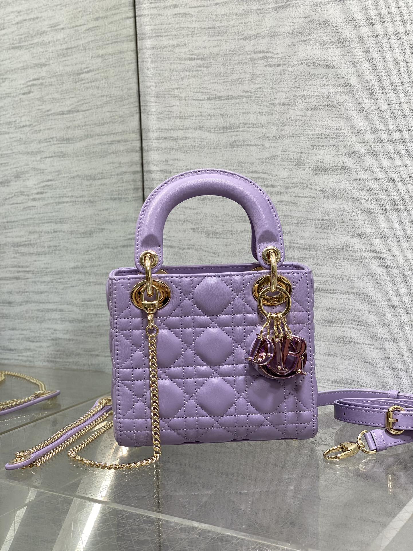 Lady Bag 17cm Violet Lambskin