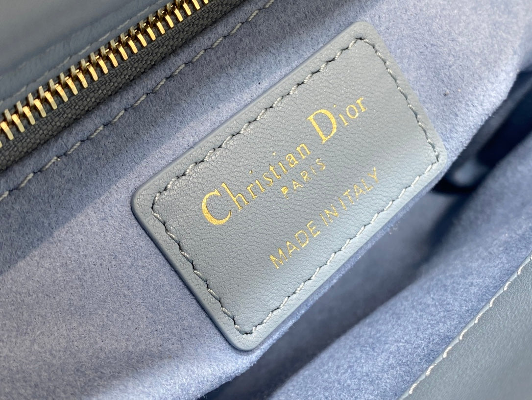 Lady Bag 17cm Celeste Blue Grey Lambskin