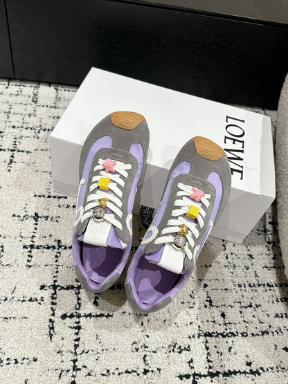 Loewe 25 Ballet Runner 2.0 Sneaker Grey Purple Nylon Sheepskin